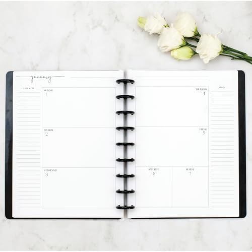 Natalie Rebecca Design Betternote 2025 Horizontal Calendar Refill For Disc Notebook, Fits Levenger Circa, Staples Arc Jr, Tul Office Depot cover
