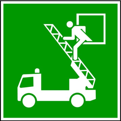 Preisvergleich Produktbild Aufkleber Rettungsfenster Rescue window ISO-E017 200x200mm langnachleuchtend