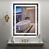 LED Mirror for Bathroom, 28x36 Inch Backlit + Front Lighted Bathroom Vanity Mirror with Lights for Wall, Double Light Strips, 3 Colors, Shatter-Proof, Anti-Fog and Brightness Memory
