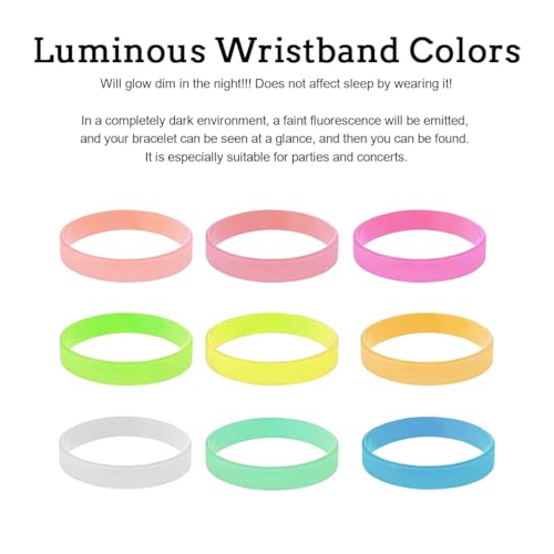 Custom Glow-in-the-Dark Silicone Bracelets Bulk | Personalized Mens & Women Wristbands | Stretchy, Durable, Waterproof | Perfect for Parties, Fundraisers, and Gifts,1,100 Pack3