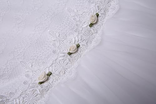 Pettigirl Girls White 1st Communion Lace Clothes Size 4 5 6 7 8 9 10 12 14 Kids Juniors Vintage Wedding Tulle Dresses3