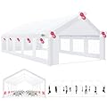 COBIZI 16x32 Party Tent Heavy Duty, Galvanized Wedding Tent, Event Shelter Tent For Parties, Outdoor Tent with Removable Sidewall & Built-in Sandbag, Carpas Para Fiestas, Large Tent, Waterproof, White
