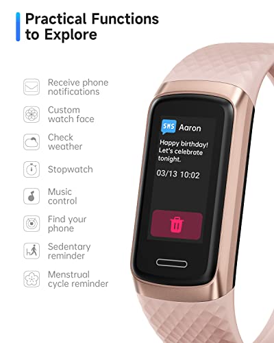 Toobur Fitness Tracker Watch With Heart Rate/Blood Oxygen/Sleep Monitor 14 Sport Modes Ip68 Waterproof Step Counter Android & Ios Compatible Activity Wrist Band For Women Ladies #TOP4