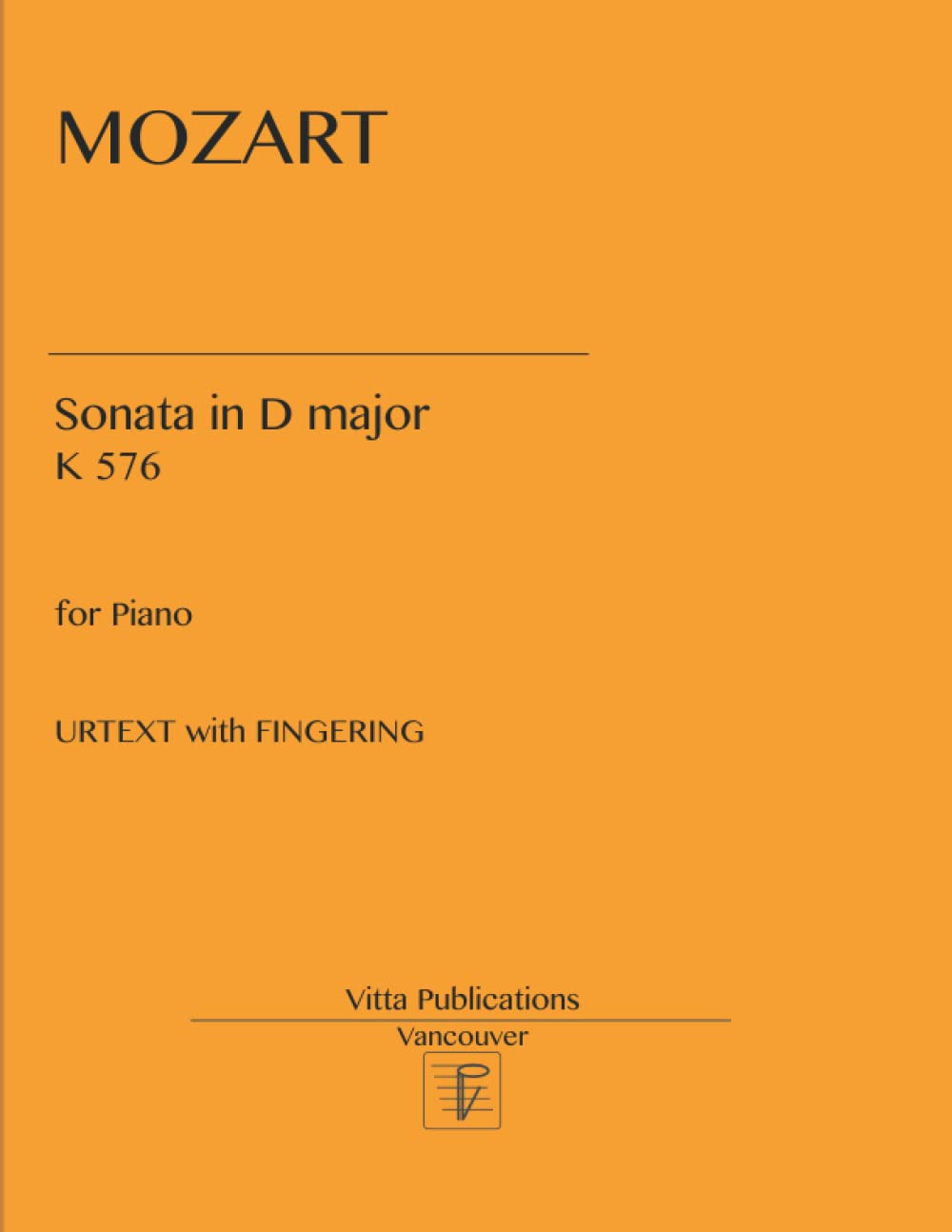 Mozart Sonata in D major K 576: Urtext with s