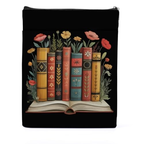 Pochette de livre zippée en toile pour lire dans les transports et au parc