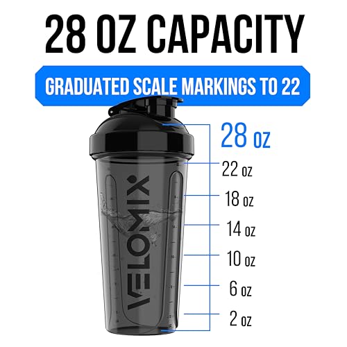 -6 PACK- 28 OZ Protein Shaker Bottles for Protein Mixes, Shaker Cups for Protein Shakes, Small Shaker Bottle Pack, Shaker Cup, Shakers for protein Shakes (Clear Core Set)