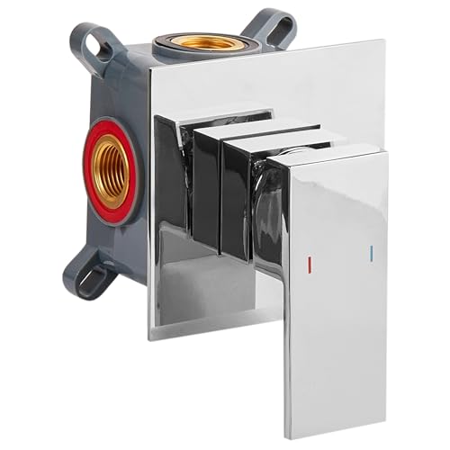 Rubinetto Miscelatore Per Lavabo A Parete In Ottone Argentato Monocomando - 5