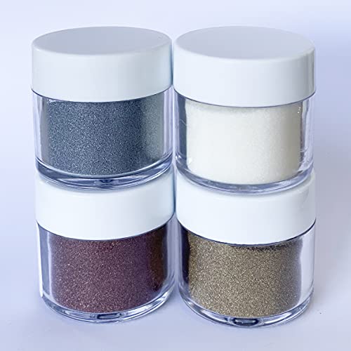 Embossing Powder Set 4 colores – Oro, Plata, Cobre, transparente