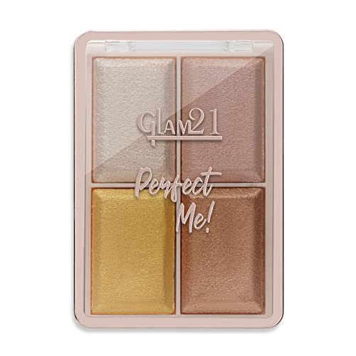 Glam21 Perfect Me! Highlighter Palette Blusher |Ultimate Shimmer Formulations | Highly-Pigmented Powder Highlighter With Easy-To-Blend Formula | Weightless Longlasting Illuminating Glow Face Kit| 6gm ( (Shade-03)