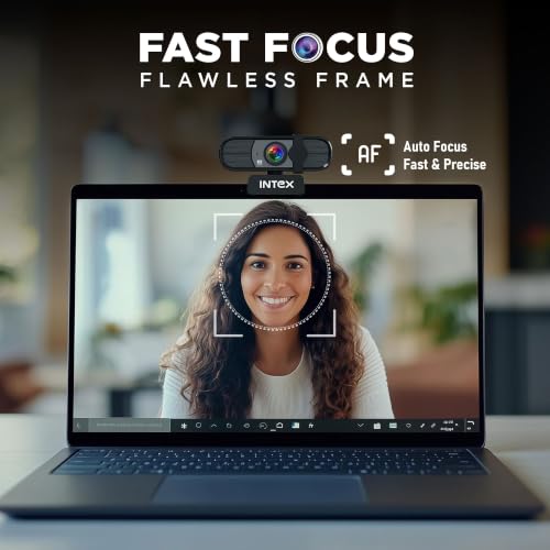 Image of Intex Web Pro Vision Full HD 1080P USB Webcam with Microphone | 360 Rotation | Privacy Shutter | Plug & Play USB Camera for Laptop, Desktop, Online Classes, Video Calls & Streaming
