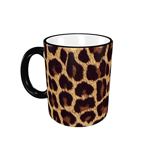 Sunzhenyu Cool Cheetah - Taza de cerámica con diseño de leopardo, taza de café, fácil de sostener, taza para mujer, regalo para café, té y cacao Cover