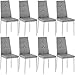Tectake 800882 Lot de 8 Chaises de Salle à Manger Design Cadre en Acier Dossier à Strass - Diverses Couleurs (Gris)