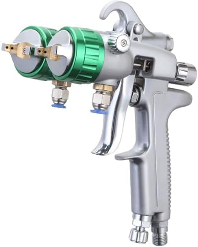 Pistola a spruzzo pneumatica, doppio ugello 1,3 mm, larghezza 40 cm, per verniciatura professionale, finitura liscia, alimentazione a pressione, ideale per uso automobilistico e domestico