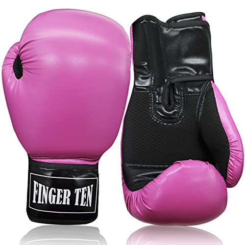 Boxing Gloves Women Punching Sparring Kickboxing Mma Training Heavy Bag Glove Pink White Rosy Black Leather For 8 10 12 14 Oz For Womens(Rosy, 12 Oz) #TOP1