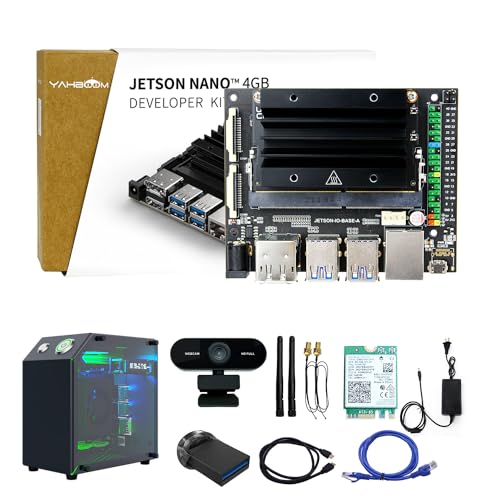 Image of Yahboom Jetson Nano 4GB SUB Developer Kit Case, Wireless Network Card, USB Microphone Camera, Ubuntu ROS 2 AI LLM Visual Deploying OpenClaw (Nano SUB, Mini PC Kit)