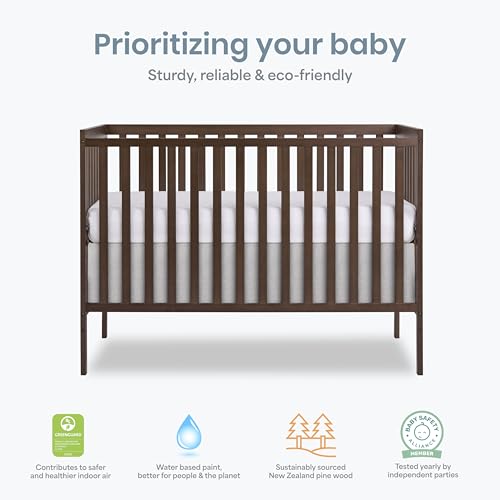 Image of Dream On Me Synergy 5-in-1 Convertible Full Size Baby Crib, Smokey Oak