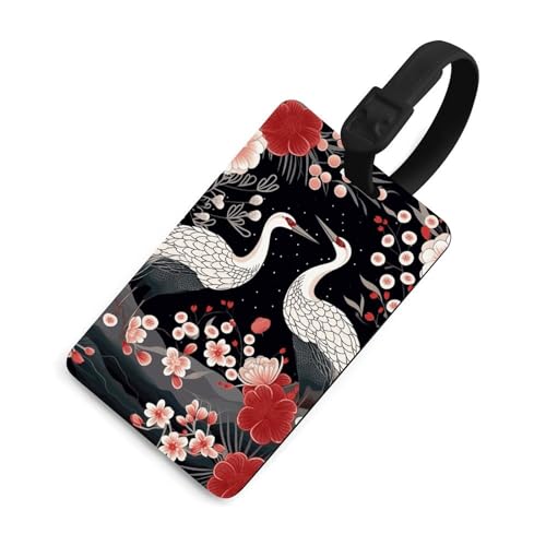 荷物タグ プライバシー保護 バッグ タグ 旅行 必需品 飛ぶ鳥 鶴 サギ スーツケース用 海外旅行