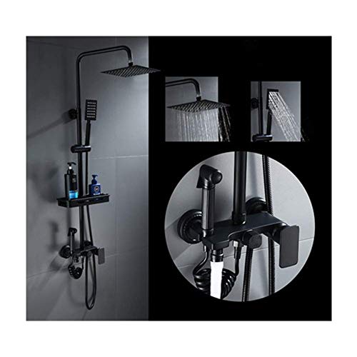 Douche réglable avec contrôle de température : ensemble grand arroseur et pistolet de salle de bain