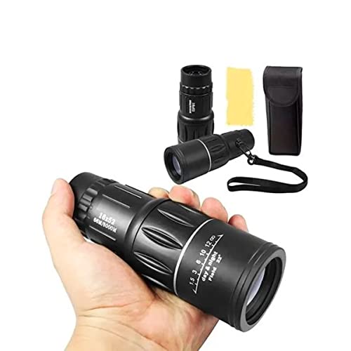 Monóculo Com Visão Noturna Profissional Compacto Tático Telescópio Zoom Ótico Foco Duplo Luneta 16x5