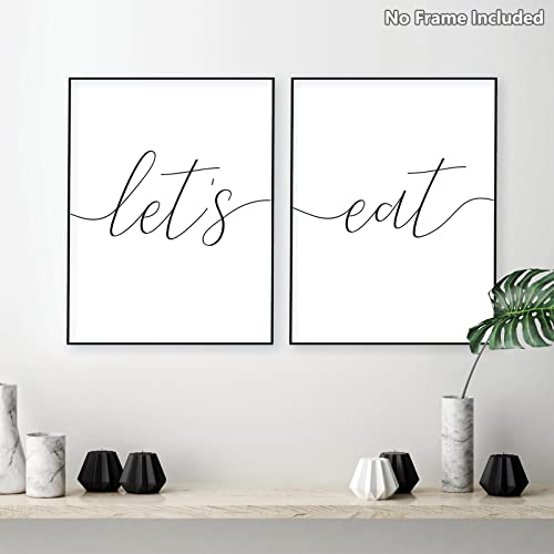 Feoftie Lets Eat Sign For Kitchen Wall Art Dining Room Art Wall Decor Eat Sign Kitchen Wall Decor Kitchen Paintings For Wall Decor Dining Room Wall Art Kitchen Art 12X16 Inch Set Of 2 Unframed #TOP4