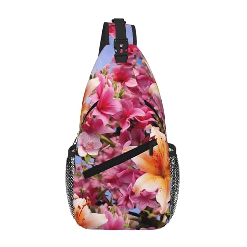 Mochila tipo sling unisex con diseño floral