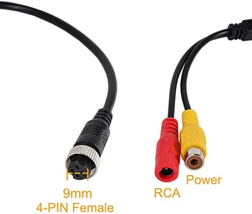 RED WOLF 4 PIN Female to RCA/AV Adapter Video Cable for Rear View camera Monitor CCTV DC Connector Adapter Wire RCA Cinch Monitor adapter Camera adapter