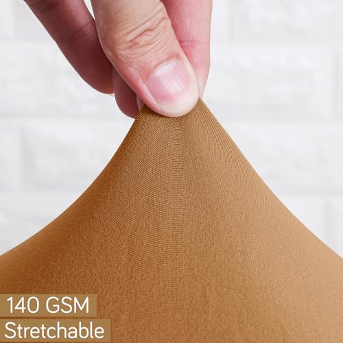Image of HOKIPO Office Chair Cover for Task Chair - 140 GSM Stretchable Fabric - Anti-Slip & Washable - Fits Small Office Chairs Without Headrest, Caramel Brown (AR-6203-SBRN)