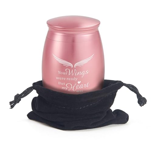 Image of 2.7 Inch Pink Small Keepsake Cremation Urns for Human Ashes | Memorial Mini Urn for Women Men,Decorative Funeral Urns for Human or Pet Ashes- A Perfect Tribute & Gift for Families