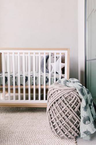 Image of Oilo Crib Sheet, Breathable 100% Turkish Cotton Fitted Jersey, 300 Thread Count, Machine Washable, Fits Standard Crib (28 inch x 52 inch x 6 inch), Toddler Bedding, Girl, Boy, & Neutral Nursery Design, Hedgehog