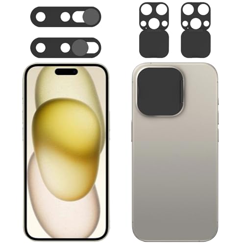 EYSOFT Front Camera Cover Compatible for iPhone 15 Pro/15 Pro Max with Rear Lens Cover,Protect Privacy and Security But Not Affect Facial Recognition（2Pack-2025 Updated Version by EYSOFT - Used condition - US$11.23