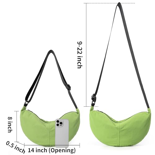Image of Nylon Crossbody Bag For Women Men Casual Lightweight Crescent Shoulder Hobo Purse With Wide Adjustable Strap