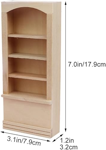 Miniatura 2 de LUOZZY Mini librero modelo de casa de muñecas en miniatura, estantería pequeña para decoración del hogar