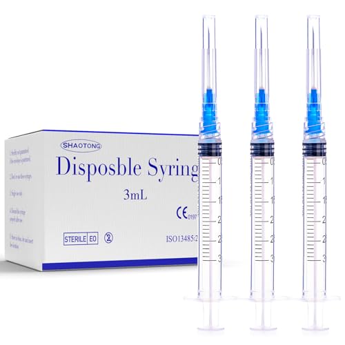 Image of 3ml Syringe 23G 1 inch Luer Lock Needle Lab Disposable Sample Syringes 100 Pack