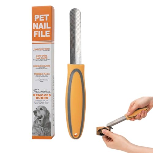 JUGUTA Premium-Nagel-Schleifstein Für Haustiere: Edelstahl-Krallenfeile, Für Eine Glatte Nagelkontur, Universell Für Katzen Und Hund(Orange)