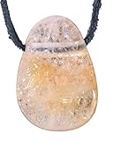 Citrin Tropfenanhänger Tropfenanhänger | gebohrter Trommelstein Anhänger mit Lederband | hochwertiger Edelsteinanhänger