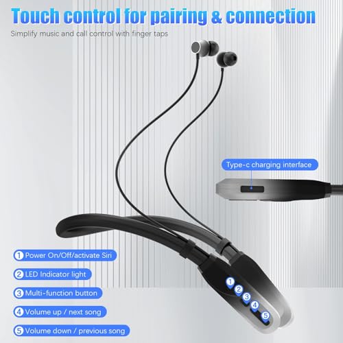 Lecefty LECEFTY-I35PLUS Neckband Bluetooth Headphones, 200H Extra Long Playtime Wireless Stereo Neckband Earbuds With Microphone, Waterproof Balanced Armature Drivers In Ear Headset thumb #3