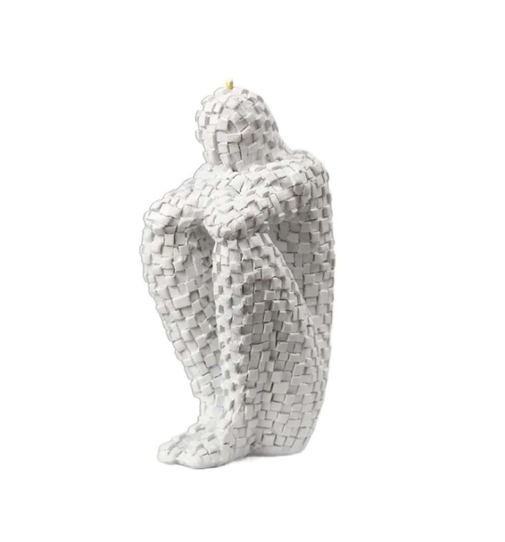 Book Ends Resin Bookend, Decorative Figurine Accent Piece For Home,Office,Table And Desk Decor For Home Office(White)