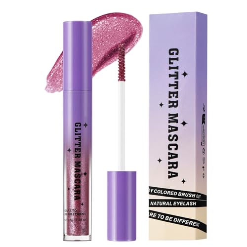 Rímel con Brillo - Rímel Impermeable,Maquillaje De Pestañas Impermeable Alargador Rizador Resistente A Manchas Duradero Para Mujeres En Fiestas, Bodas, Citas Nocturnas, Escenario Y Prom