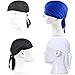 Gbateri 4 Pack Mens Head Wraps Dew Rag Skull Cap, Biker Rags Cycling Caps, Helmet Liner Hats Doo Rags Bicycle Beanie Caps Do Rags Headsweats Running Cooling Hat Head Scarf Bandana for Men and Women