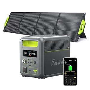 FOSSiBOT F1200 Tragbare Powerstation 1024Wh LiFePO4 mit 200W Solarpanel, Solargenerator mit 1200W AC Ausgänge, Notfall Stromversorgung für Camping, Wohnmobil