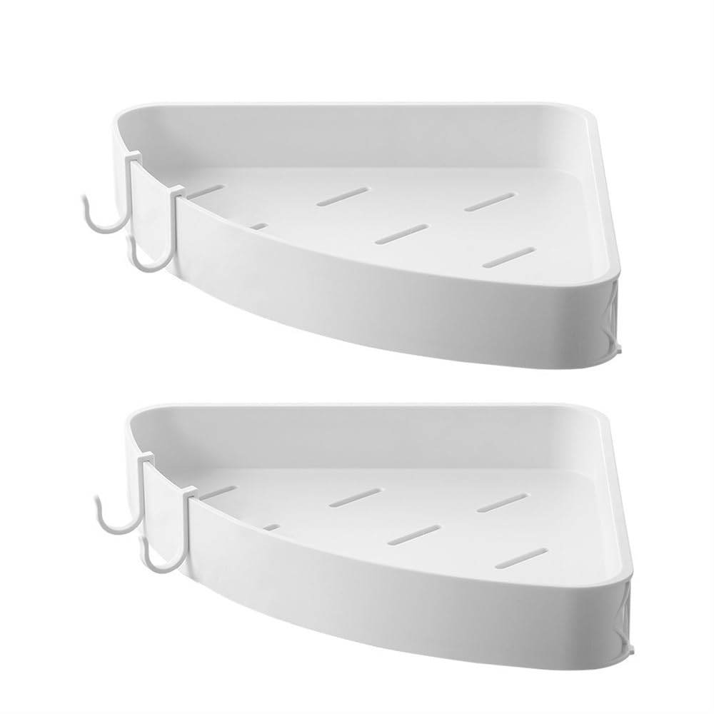 ZJHFFFG 2 Pack Corner Shower Caddy Shower Organizer Adhesive Rustproof Space Aluminum Storage Rack Shower Shelf for Bathroom