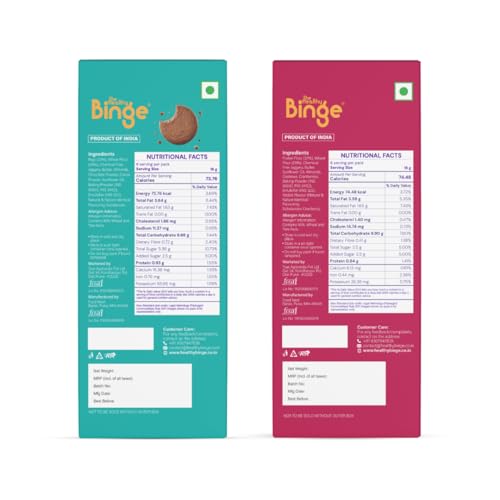 Image of The Healthy Binge Assorted Millet Cookies - Healthy Snacks Combo | Millet Cookies | Jaggery Cookies | Healthy Snacks for Kids and Adults 180g Pack of 2