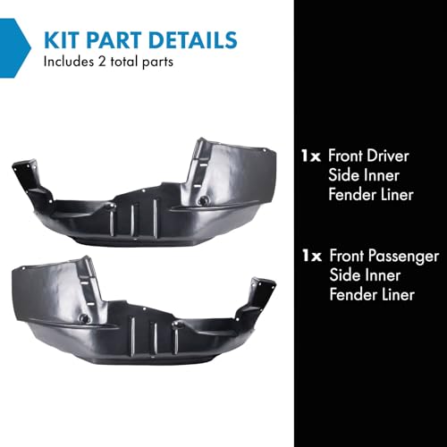 Image of TRQ Front Inner Fender Liner Set Compatible with 1984-1996 Jeep Cherokee 1984-1990 Wagoneer CH1248106 CH1249106