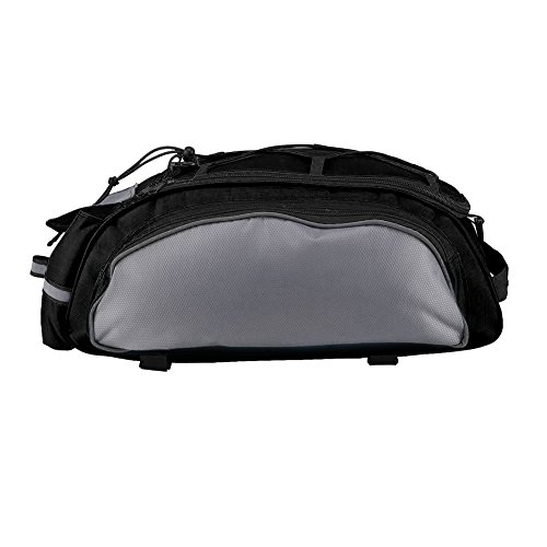 eTIGER - Alforja trasera para bicicleta (poliéster, gran capacidad, impermeable, bolsa de transporte para bicicleta, liberación rápida, bolsa de carga para asiento trasero, gris