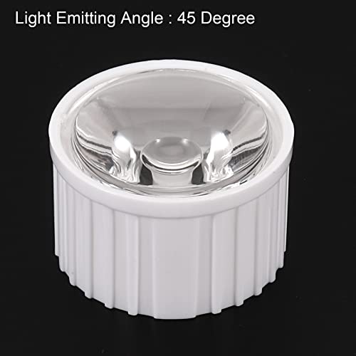 Image of PATIKIL 20mm LED Lens 45 Degree with Plastic Holder, 8 Set Acrylic Optical Lenses for 1W 3W High Power LED Light, White /Transparent