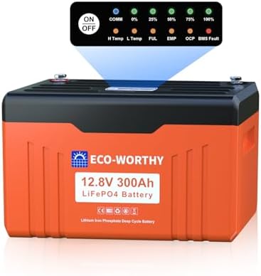 ECO-WORTHY 12V 300AH ​LiFePO4 Lithium Battery Bluetooth with SOC ...