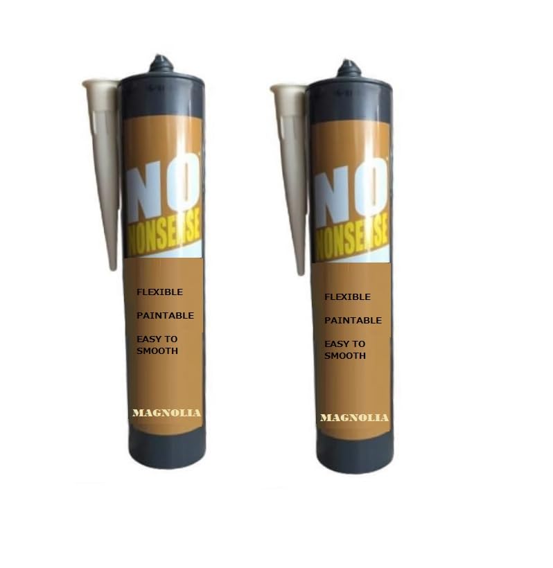 No Nonsense Magnolia 310ml Silicone Tube Ideal for sealing gaps cracks around skirting, cornices, windows, doors, stair treads, plaster repairs 2 PACK - Modaleo
