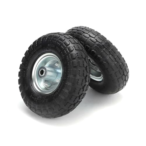 CaitongX 2 Stück Schubkarrenräder 10(25 4 cm) 4.10/3.50-4 Vollgummireifen pannensicher verschleißfest Ersatzräder für Handwagen Sackkarren Gartenwagen Industriereifen