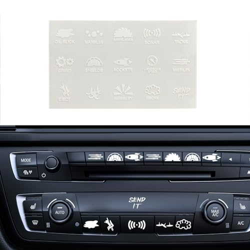 WINUERK Novelty Stickers for Car or Truck Unused Buttons, Funny Interior Dash Rocker Console Switch Decals with Banana Sonar Patterns, Universal Car Stickers and Decals for Switch Button Decoration