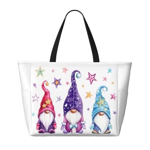 Magic Gnome Stars Beach Bags Tote for Women Waterproof Large Gym Pool Swim Bag With Wet Compartment for Weekender Travel Daily Work2